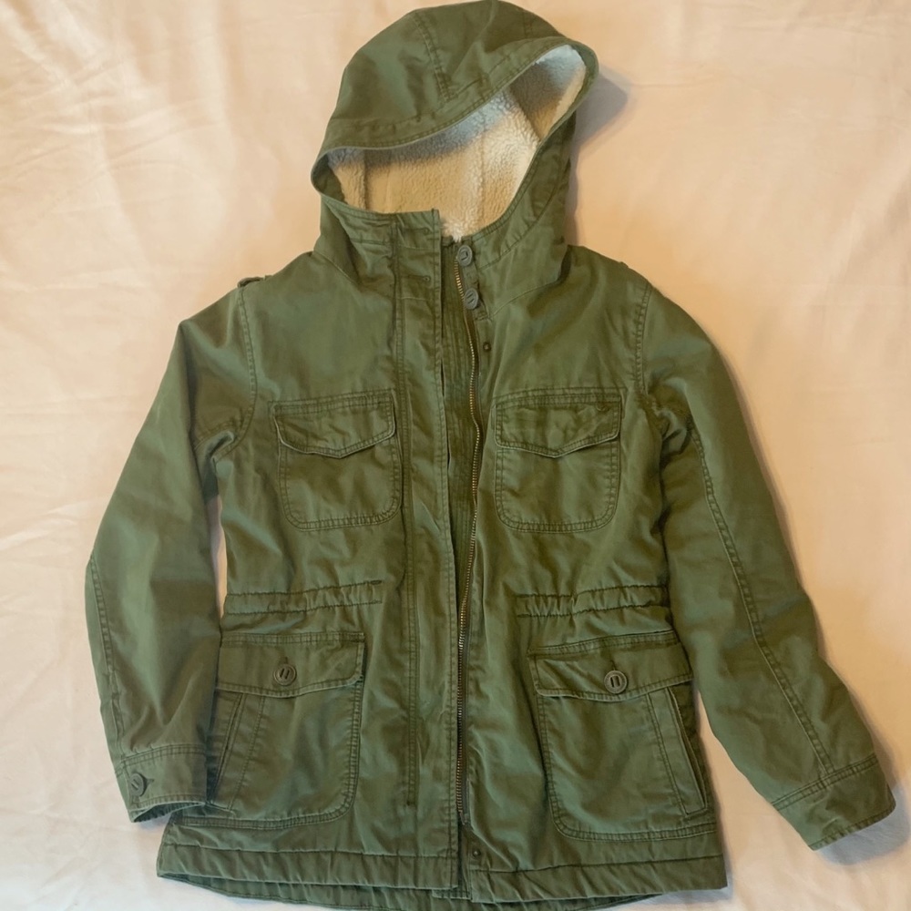 AE green parka coat